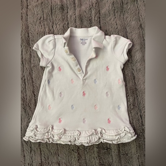 Baby Ralph Lauren White Polo with Pink & blue Accents - Picture 3 of 6